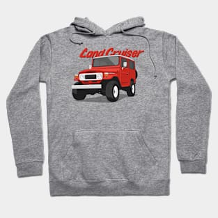 Land cruiser fj40 hardtop off road red Hoodie